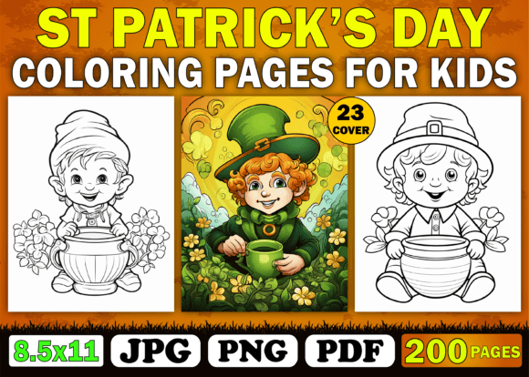 200 St. Patrick’s Day Coloring Pages KDP