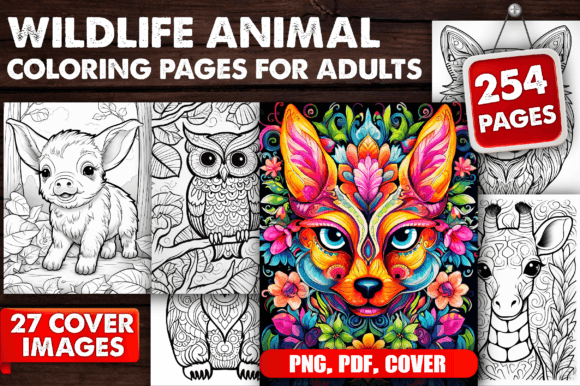 254 Wildlife Animal Coloring Pages – KDP