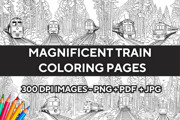 50 Magnificent Train Coloring Pages KDP: A Practical Resource for Creators, Educators, and Families