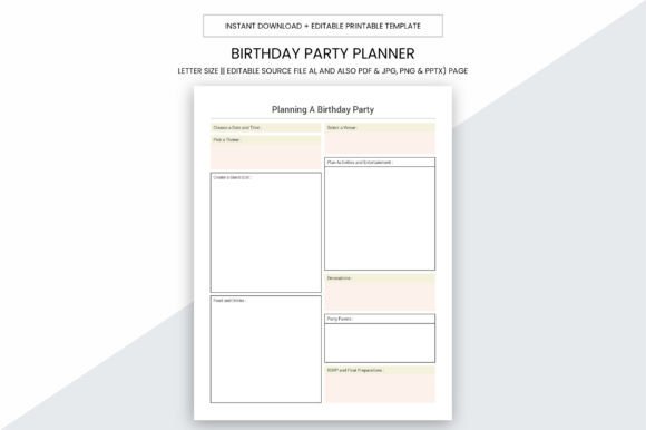 Birthday Party Planner Printable Page