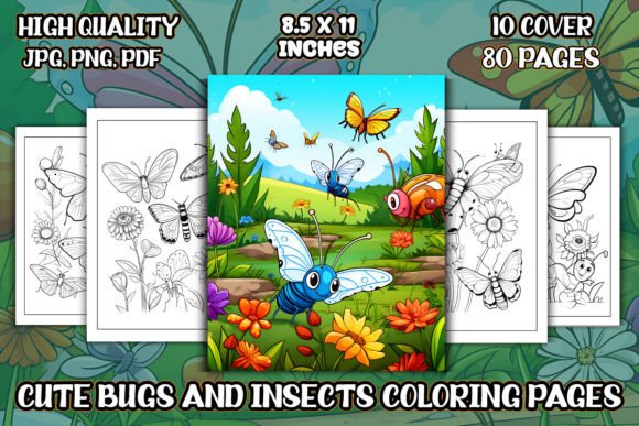 Cute Bugs and Insects Coloring Pages Kid