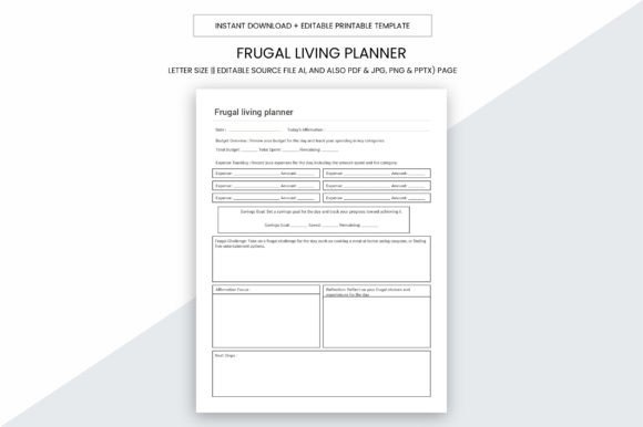 Frugal Living Planner Page Notebook