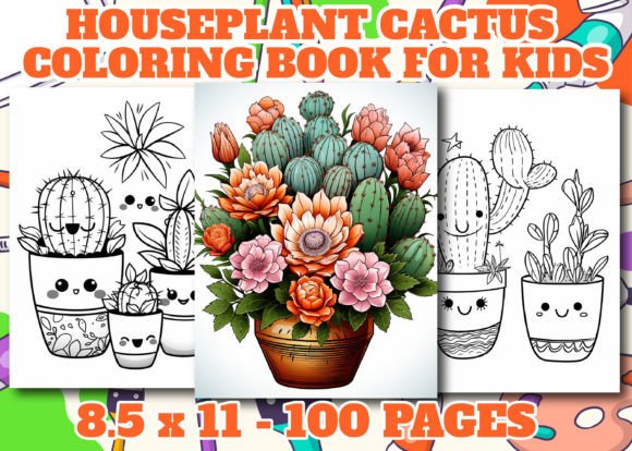 Houseplant Cactus Coloring Pages Kids