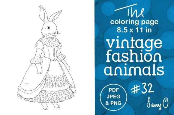 Mrs Rabbit Vintage Cute Dressed Animals
