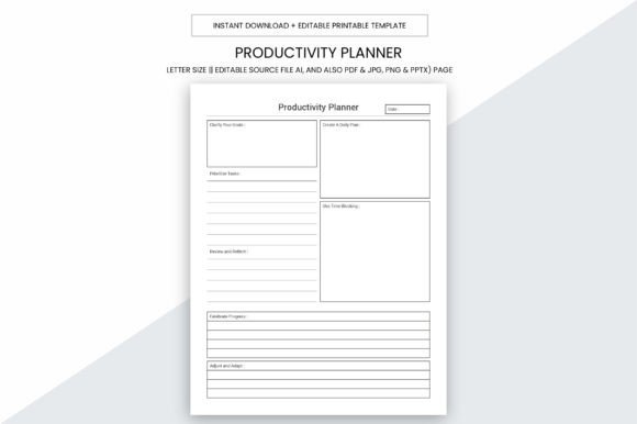 Productivity Planner Printable Page Note