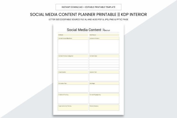 Social Media Content Planner Kdp Notes