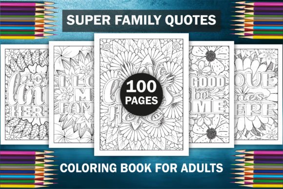 Super Family Quotes Coloring Book Bundle