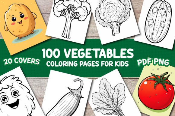 Vegetables Coloring Pages for Kids & Grown-Ups