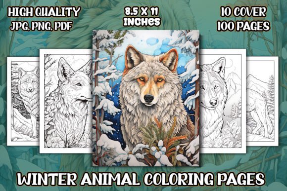 Winter Animal Coloring Pages for KDP
