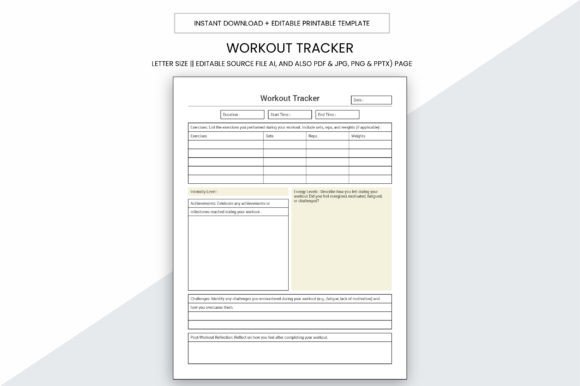 Workout Tracker Latest Model Printable
